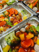 Ready to eat freezer meal - Teriyaki Meatballs over rice & vegetables